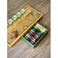 Bộ pha trà cơ bản - 1 khay trà, 1 ấm trà, 6 chén trà, 1 cung nhãn, 1 khơi trà, 1 tống, 1 Set trà