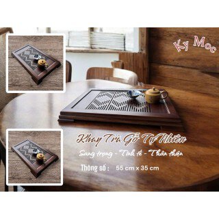 Khay Trà Gỗ Tự Nhiên 55 x 35 cm  KH5535